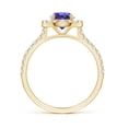 thumbnail image 2 of ANGARA Natural Floating Tanzanite Halo Ring with Diamond Accents in 14K Yellow Gold for Women (Size-6mm) | December Birthstone, Birthday, Anniversary, Jewelry Gift for Women | Natural Tanzanite Ring, 2 of 9