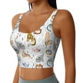 thumbnail image 2 of Xecao Cute Colorful Animal for Sports Bra with Removable Pads, Crop Tank Top Design, Women's Longline Sports Bra - Non-Wired - X-Large, 2 of 9