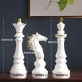 thumbnail image 2 of Resin Craft Decoration International Chess King Horse Head Golden Three-Piece Set Art Decorative Accessories, 2 of 6