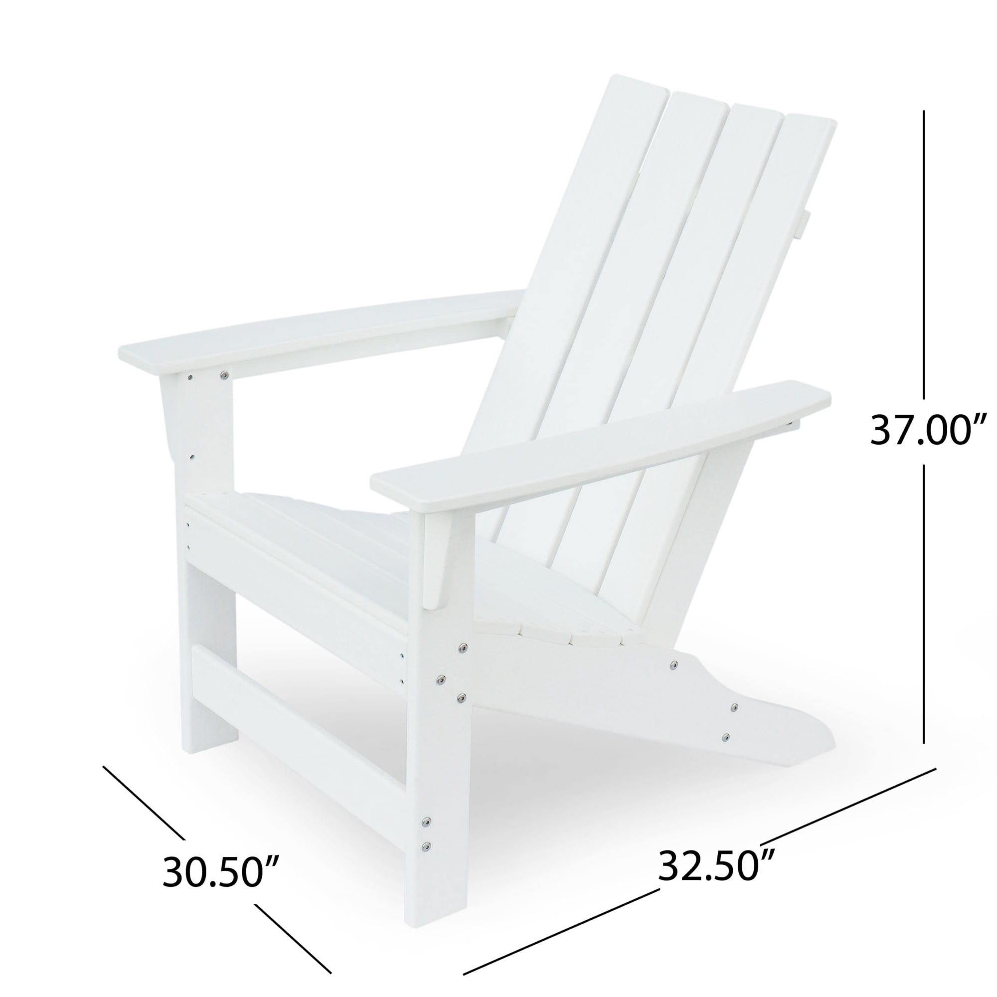 Outdoor Adirondack Chair High Density Resin All-Weather Slat Design Transitional Style For Patio Garden