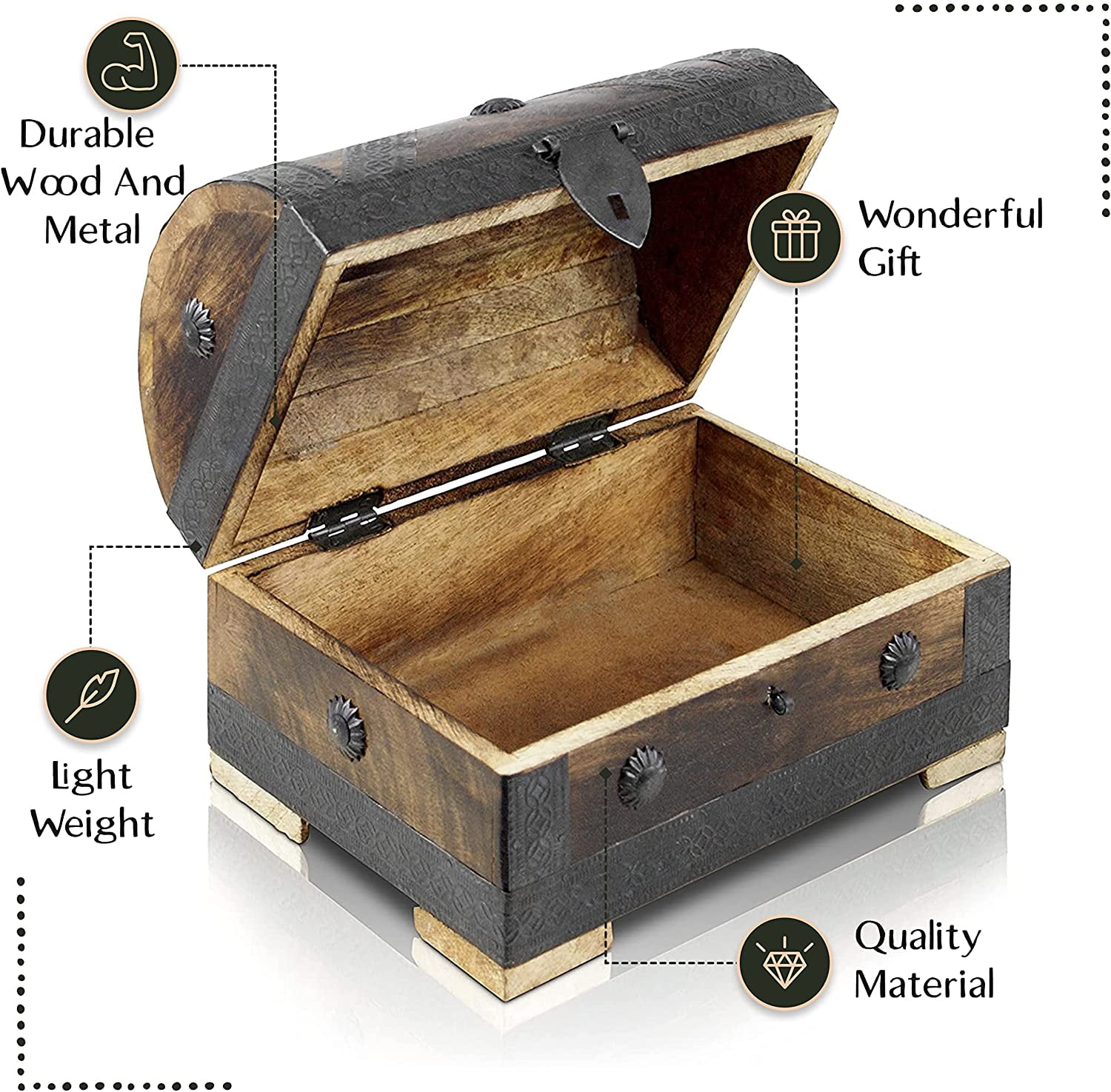 Buy Pirate Treasure Chest Storage Box Pirat 9.5''x6.3''x5.3'' Durable
