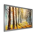 thumbnail image 2 of Designart 'Morning Glow Through The Autumn Trees' Lake House Framed Art Print, 2 of 4