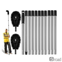 Gutter Cleaning Tool With Extension Pole, Adjustable Gutter Cleaning Wand And Brush Kit For Roof Gutters And Downspouts, Heavy Duty Aluminum Telescopic Pole