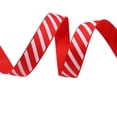 thumbnail image 2 of Christmas Red and White Stripe Polyester Grosgrain Ribbon for Gift Wrapping, Holiday Bows and Crafts, 2 of 6