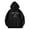 Black, variant on QWERTY Women's Brushed Letters Loose Fit Hooded Long Sleeves Pullover Size M