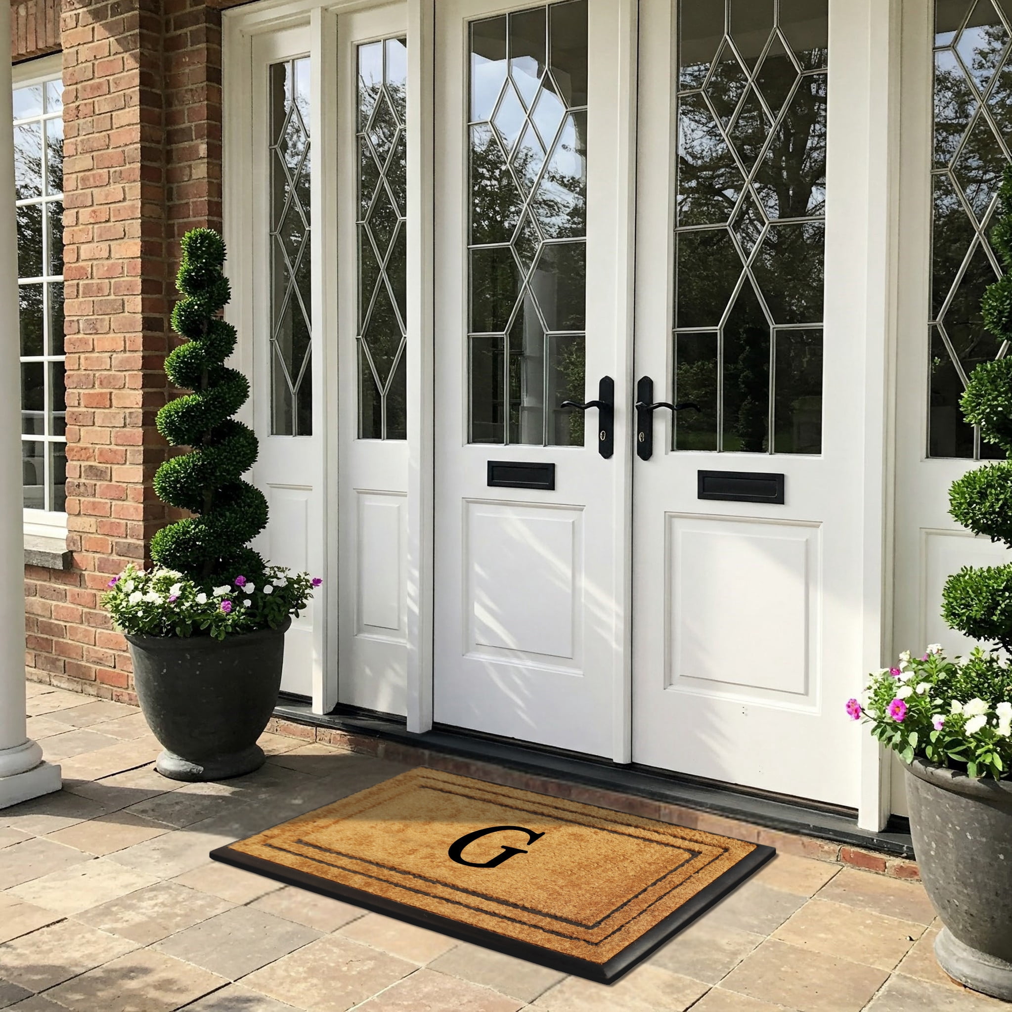 A1 Home Collections Natural Coir & Rubber Door Mat, Long-Lasting Entrance Doormats for Front Door, Thick & Non-Slip Durable Outdoor Entry Mat 24" x 39"