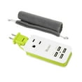 thumbnail image 2 of Reiko Universal 4-port USB AC Travel Wall Charger 4A 5V - White/Green, 2 of 3