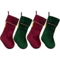 thumbnail image 2 of Dalrosia Christmas Stockings Green and Red Velvet Christmas Stockings with Tassel for Family Kids Decorations for Farmhouse Fireplace Hanging, 2 of 5