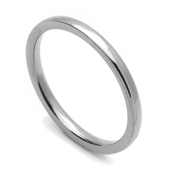 2MM Comfort Fit Titanium Wedding Band Classic Domed Ring (Size 1 to 12)