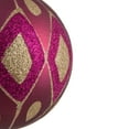 thumbnail image 3 of Vickerman 4.75" Berry Red Matte Ball with Glitter Diamond Pattern. Add variety and sparkle to your holiday arrangement with this matte ornament that features a glitter pattern. Includes 4 pieces per b, 3 of 5