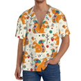 thumbnail image 3 of Vsdgher Squirrel With Colorful Tail Print Men's Wrinkle Free Untucked Cuban Shirt Business Casual Button Down Shirts Short Sleeve Shirt, 3 of 7