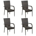 thumbnail image 2 of vidaXL 5 Piece Garden Dining Set Brown Poly Rattan, 2 of 5