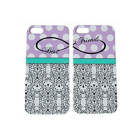 Purple Polka Dot Best Friends Phone Case for the Apple Iphone SE by iCandy