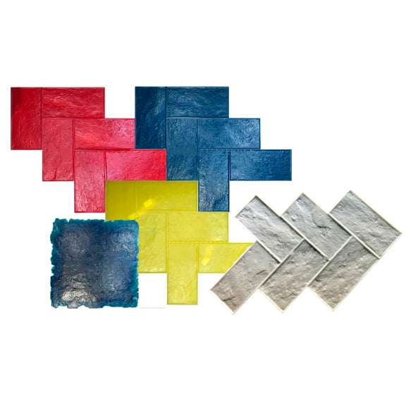 5 Concrete Stamps Set GlobMarble Slate Texture Imprint Stamp Mats SM 3200