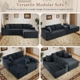 thumbnail image 3 of Muumblus Modular Sectional Sofa, Oversized L-Shape Cloud Couch, Modern Corduroy Sleeper Couches for Living Room, No Assembly Required, Dark Grey (Right Facing Chaise), 3 of 11
