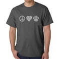 thumbnail image 1 of Men's Word Art T-shirt - Peace Love Cats, 1 of 2