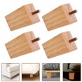 thumbnail image 3 of 4pcs Wooden Furniture Legs Cube Couch Legs Coffee Table Dresser Replacement Legs, 3 of 8