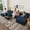 Blue, variant on 124" U-Shape Cloud Couch, Modern Modular Sectional U-Shape Sofa, Corduroy Boneless Couch Upholstered Couches Deep Seat Sleeper Chaise Longue for Living Room, No Assembly Required
