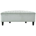 thumbnail image 6 of Posh Living Nathan Velvet Upholstered Half Moon Storage Ottoman in Light Gray, 6 of 9