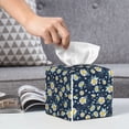 thumbnail image 6 of Lsque Daisy Floral B Printed Tissue Box Cover Holder, Facial Paper Organizer Dispenser,Square with Bottom Belt, PVC Leather Decorative Organizer, 6 of 8