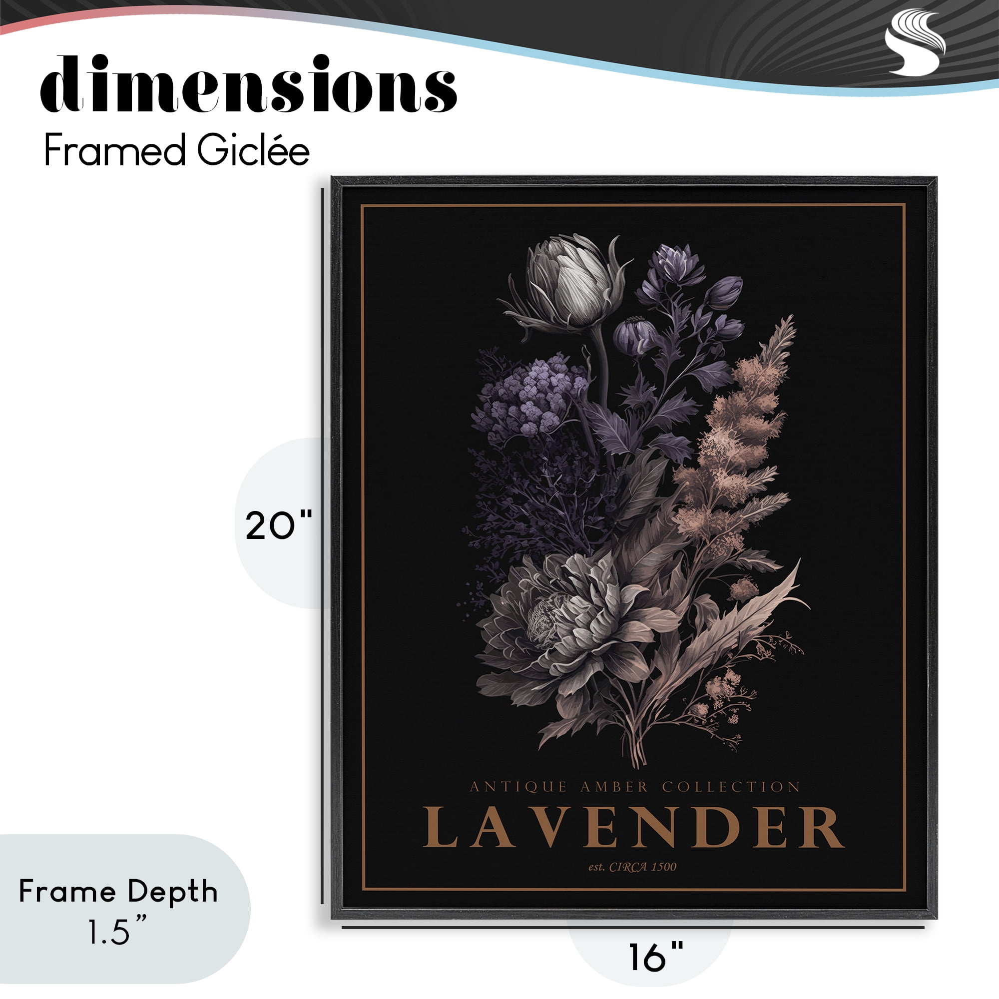 Stupell Industries Antique Lavender Bushel Black Framed Giclee Art, design by Christopher Giampietro
