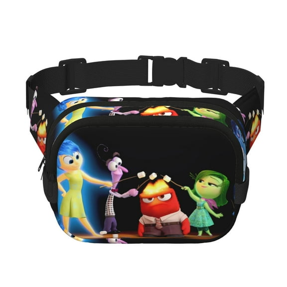 Saiise inside out 2 Print Fanny Pack Crossbody Bag for Women and Men, Belt Bag for Hiking Bum Bag with Adjustable Strap, Waist pack for Running Workout Sports Travel