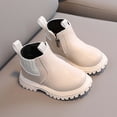 thumbnail image 3 of Eltusu Girls Booties, Casual Spring Winter No Slip Windproof Ankle Boots Beige Size 9.5 Little Kids, 3 of 6