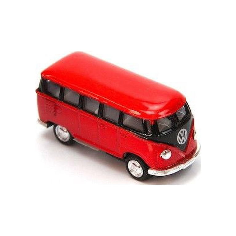 1962 VW BUS V DUBS 赤/黒 1962 Volkswagen Classic Bus with Decals 1/32 scale Die Cast Model