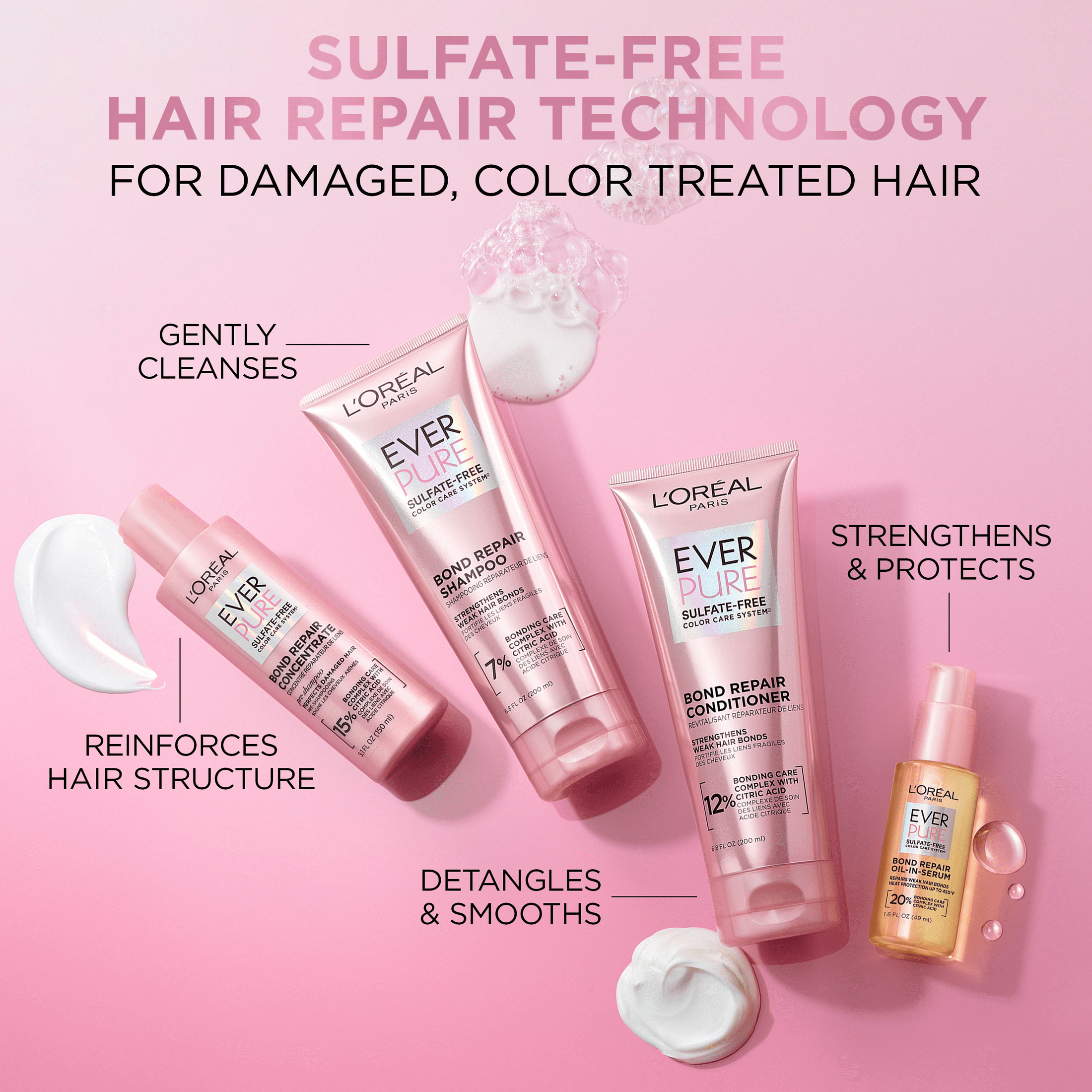 LOreal Pairs EverPure Bond Sulfate Free Strengthening Split End Repair Conditioner, Damaged Hair 6.(图4)