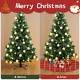 thumbnail image 4 of 36 Inch Christmas Tree Skirt – Velvet Plush Tree Mat, Soft Thickened Polyester with Red Ties, Single-Sided Printing, Available in 30in/36in/48in, Perfect for Holiday Xmas Tree Decoration, 4 of 7