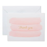 American Greetings Thank You Stationery with Envelopes, Pink Brushstrokes (50-Count)