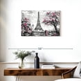 thumbnail image 3 of Elephant Stock Eiffel Tower Landscape Pop Wall Art - Horizontal Canvas Wall Art - Living Room Wall Decor - Places Canvas - Gray And Pink Decor - 30" x 20", 3 of 6