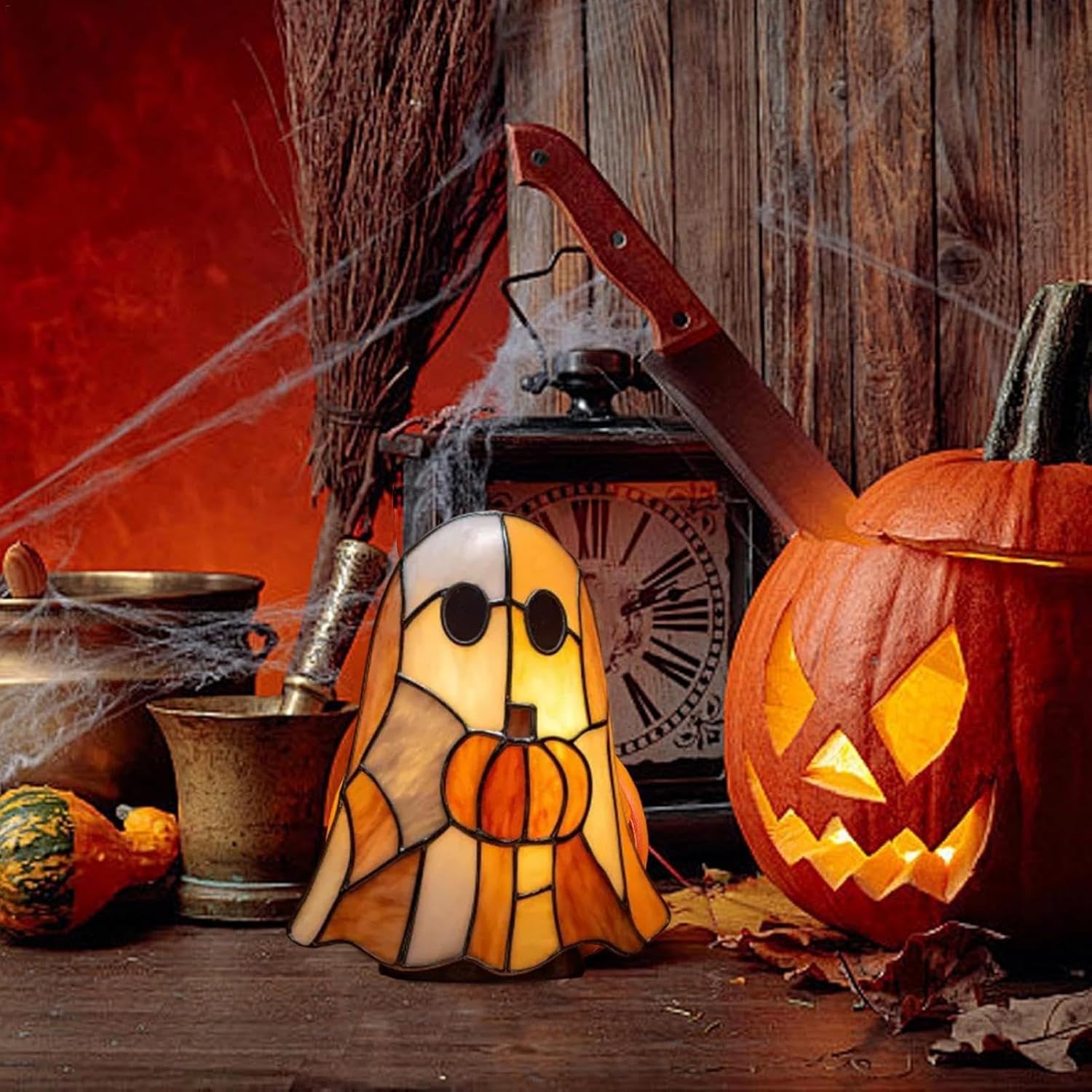 Ghost Lights - Spooky Night Lamp, Cute LED Decoration, Portable Illuminating Piece, Soft Glow Accent | Halloween Display, Nursery Bedroom Lighting, Holiday Shelf Ornament, Baby Room Ambience, Indoor