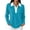 Turquoise, variant on Vxararl Women's Waffle Polos Golf Shirts Fashion Fall Clothes Trendy 2026 Long Sleeve Tops Dressy Fitted Button Shirts Color Block Lightweight Waffle Knit Fabric Dark Green L