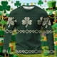 thumbnail image 4 of Ceisia Men's St. Patrick's Day Clover & Celtic Knot Print Waffle Knit Long Sleeve Crew Neck Casual Top Army Green XXXXXL Gifts, 4 of 6