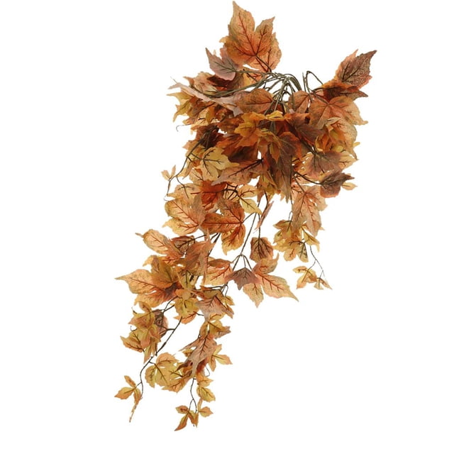 Planta Vid Hoja de Arce Artificial Macetas Colgantes Ornamentos Decorativos Pared naranja