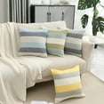 thumbnail image 4 of Modern simple imitation cotton hemp geometric stripe living room sofa pillow case - yellow, 4 of 6