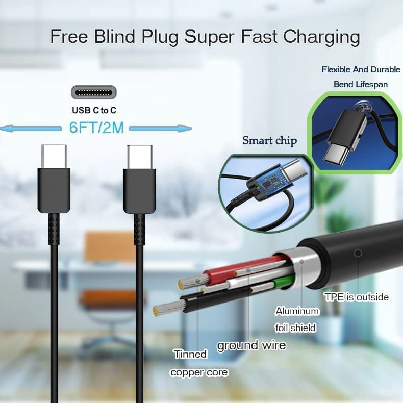 Fast Charging 25W Adapter & Type-C Cable Compatible for Android