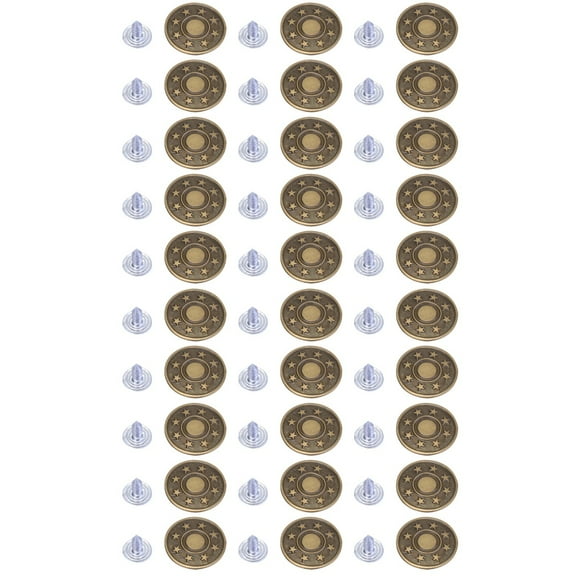 100 Sets Jean Buttons Metal Shirt Men for Pants Quick Clothing Fixer