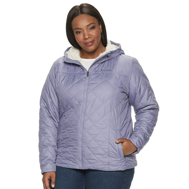 Plus Size Columbia Copper Crest Hooded Quilted Jacket Dusty Iris