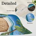 thumbnail image 6 of Ocean Beach Queen Size Pillow Cover, Pillowcase Protectors with Zipper, Breathable Decorative Throw Pillow Case Cover, Blue Coastal Palm Tree Nautical Sailboat Pillow Shams for Couch Sofa 20x30Inch, 6 of 8