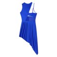 thumbnail image 5 of iiniim Women Lyrical Dance Dress One Shoulder Split Asymmetrical Modern Contemporary Ballroom Latin Dancewear Royal Blue S, 5 of 7