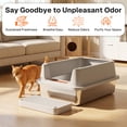 thumbnail image 3 of Behome XXL Stainless Steel Cat Litter Box, Extra Large Litter Box for Large Cats, Anti-Urine Leakage, Easy Cleaning, Include Scoop & Pedal, 3 of 7