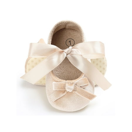 

SIMANLAN Newborn Mary Jane Ribbon Tie Dress Shoes Prewalker Flats Toddler Breathable Princess Shoe Infant First Walker Loafer Flat Yellow 4C