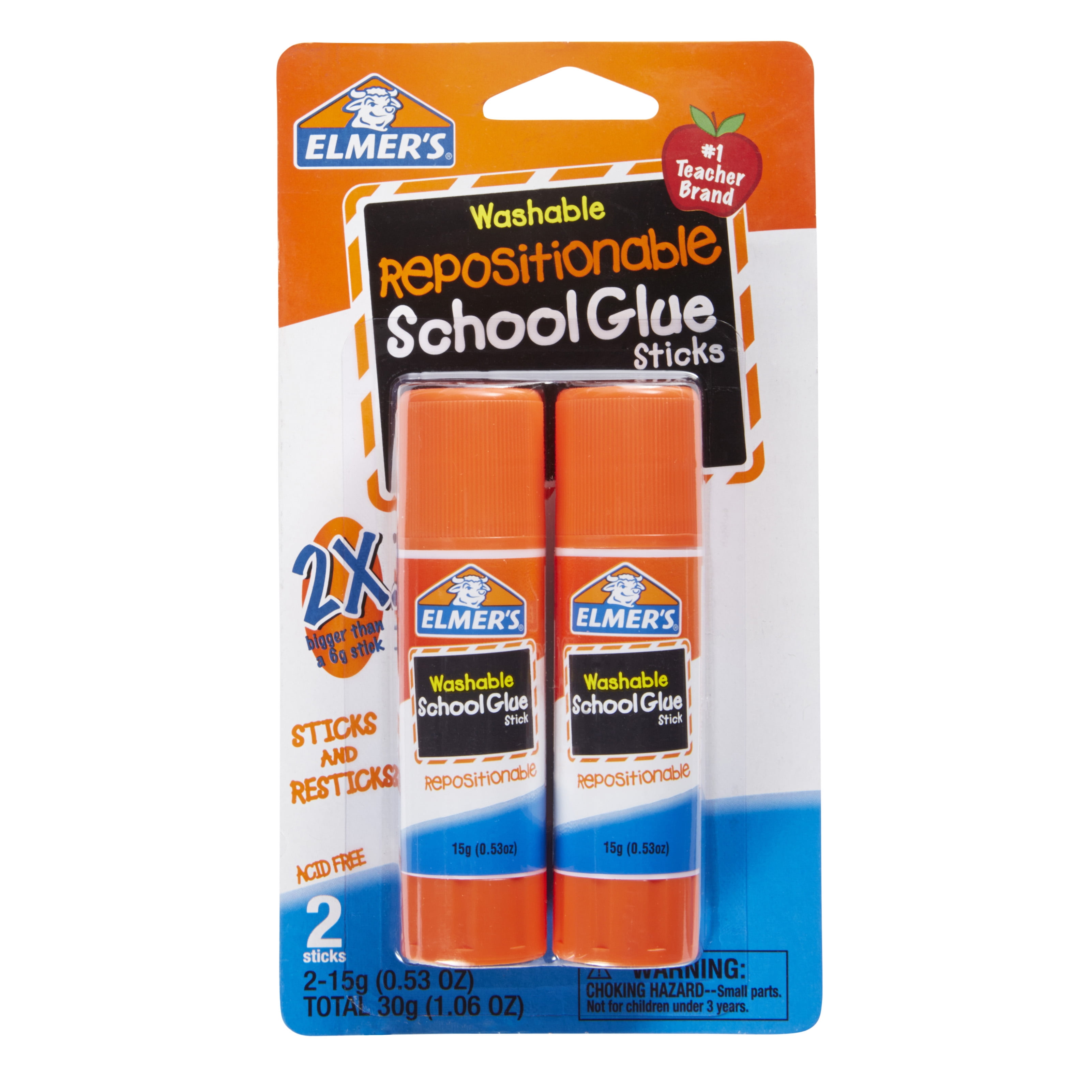 Elmer's Repositionable Picture & Poster Glue Stick, 2/Pkg.