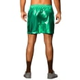 thumbnail image 3 of INSPIRE CHIC Metallic Shorts for Men's Elastic Drawstring Party Holographic Sparkly Shiny Hot Shorts with Pocket 32 Green, 3 of 5