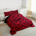 thumbnail image 3 of Manfei Spooky Bats Bedding Comforter Set,Happy Halloween Twin Comforter Sets,Baroque Flower Floral Bedding Set For Boys Kids,Red Black Bedroom Decor Reversible,2 Pieces, 3 of 8