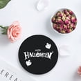 thumbnail image 4 of FMSHPON Halloween Pumpkins and Ghosts on Black Set of 4 Round Coaster for Drinks, Absorbent Ceramic Stone Coasters Cup Mat with Cork Base for Home Kitchen Room Coffee Table Bar Decor, 4 of 6