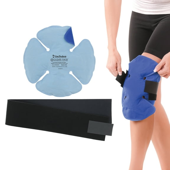 Core Products Clover Pack Frost Free Cold Therapy, Flexible for Knee, Shoulder, Elbow & Ankle With Compression Strap - Made in the USA