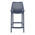 thumbnail image 3 of Luxury Commercial Living 37.5" Dark Gray Solid Patio Resin Counter Stool, 3 of 8